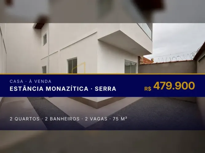 Casa Pronta para Morar em Estância Monazítica | 2 Vagas de Garagem