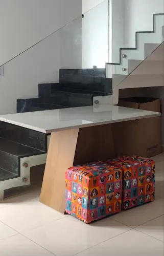 Mesa tampo de vidro