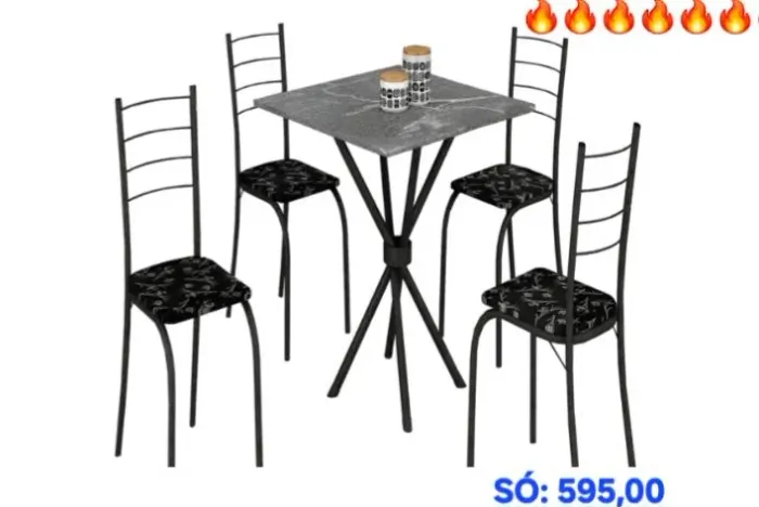Conjunto de Mesa c/4 Cadeiras e FRETE GRÁTIS: É Dentro!!!