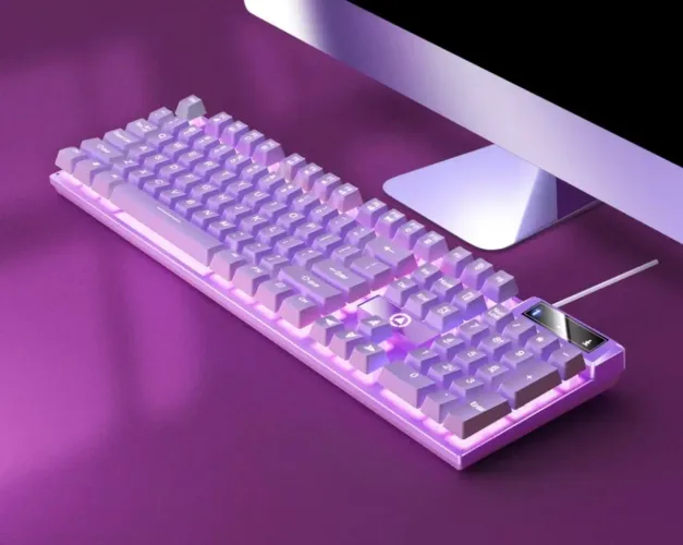 Teclado semi mecânico lilás
