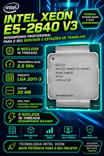 Processador Intel Xeon E5 2640 V3 2,6 GHz 8 núcleos & 16 Threads LGA 2011-3