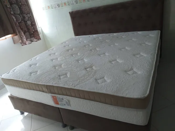Cama casal (Colchão Ortopédico + Cabeceira Capitonê) - VENDO URGENTE