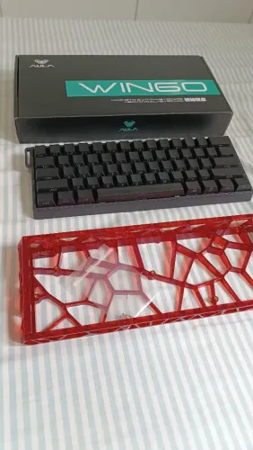 kit teclado magnético 60% e mouse sem fio 2.4 ghz