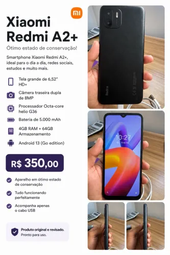 Xiaomi Redmi A2+ 64GB - Muito Conservado