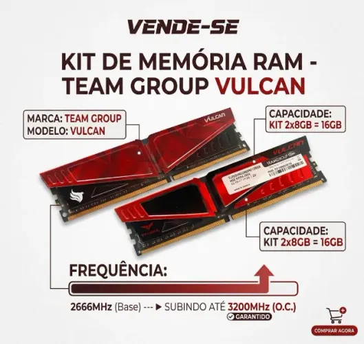 Kit de memória ram 2x8Gb = 16Gb TeamGroup