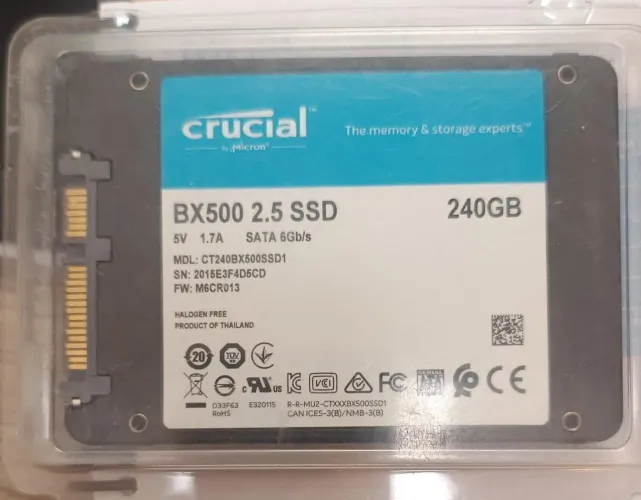 SSD Crucial BX500 240GB SATA 2,5" - Excelente