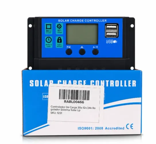 Controlador de Carga Solar 30A 12V/24V com Display LCD e USB - Energia Solar