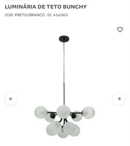 Vendo Luminária de Teto Bunchy Tock&Stok - Nova, Nunca Instalada (Na Caixa)