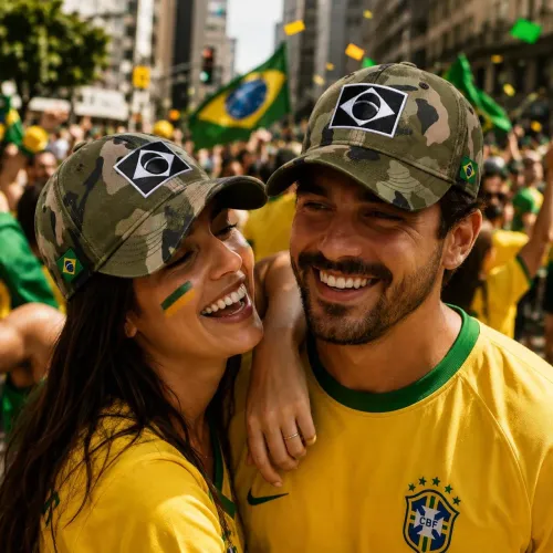 2 Bonés Tático Bandeira Do Brasil