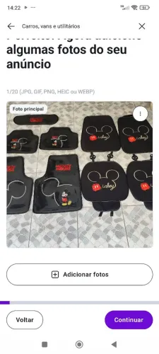 Jogo de Tapetes + Capas de Banco Mickey para Sandero - Ex