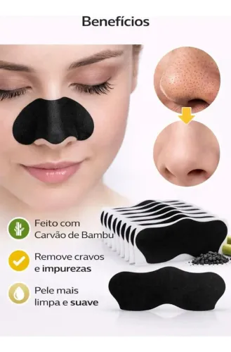 Adesivo Removedor Cravos Rosto Base Carvão Bambu 24 Unidades Normal
