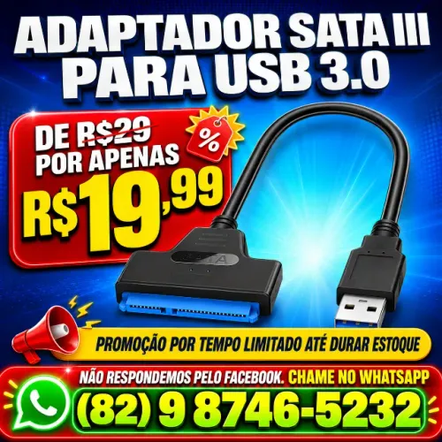 Adaptador SATA III para USB 3.0 ? Entrega Grátis