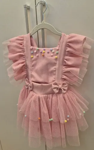 Romper Salopete Jardineira Bebe Menina Rosa Candy Confeitaria Ensaio Smash the cake 1 ano