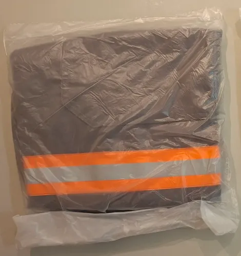 Bermuda Cinza com Faixa Refletiva Laranja 