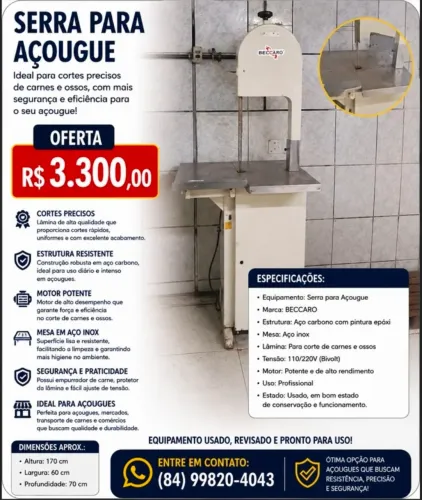 Equipamentos para açougue ou Mercadinho