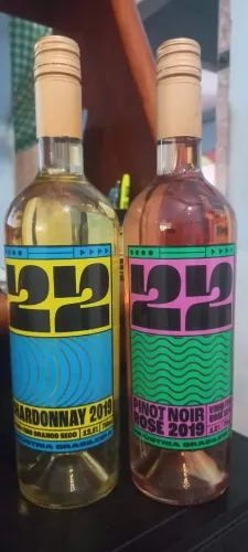 Kit Vinhos 22 Um Chardonay Branco E Um Pinot Noir Rose 2019