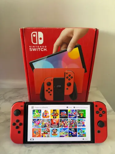 Nintendo Switch Oled versão Mario com 128Gb - Desbloqueado
