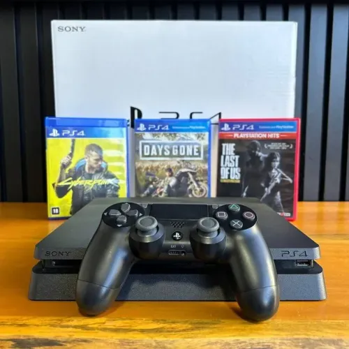 Videogame PlayStation 4 Slim 1TB com Controle Original e Caixa