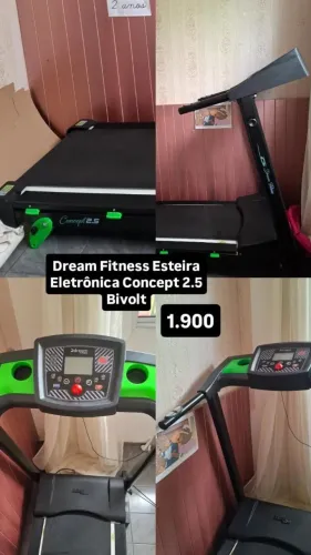 Esteira Elétrica Dream Fitness Concept 2.5 Com Inclinação E Amortecedor Academia Residenci