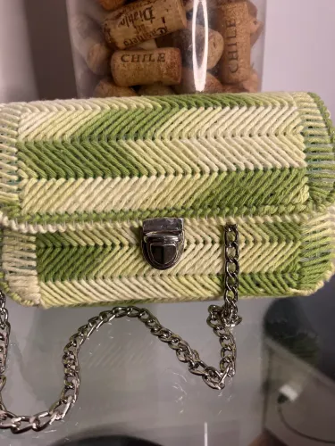 Bolsa tricô em tela