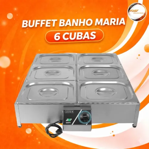 Buffet banho Maria 6 Cubas