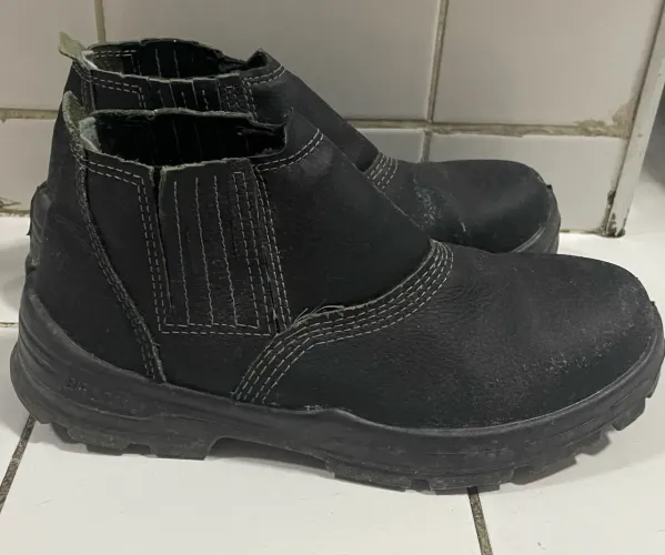 Bota Bracol Couro Bico Aço Com Elástico N°42