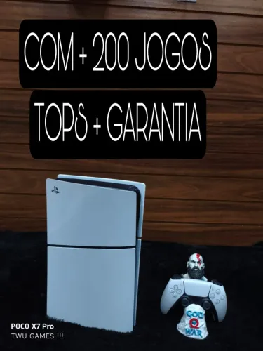 PS5 slim + 200 jogos tops