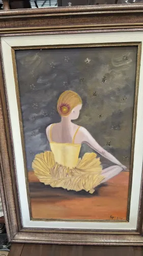 lindo quadro bailarina com medidas de 65x46 uma peça única e charmosa