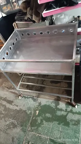Mesa inox auxiliar 85x85x64