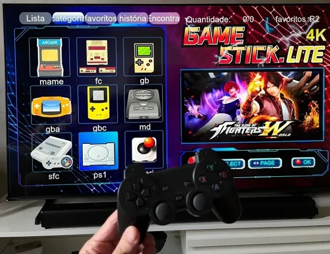 Adaptador Game 4k Para Tv Hdmi Preto 2 Controles Jogos Retro