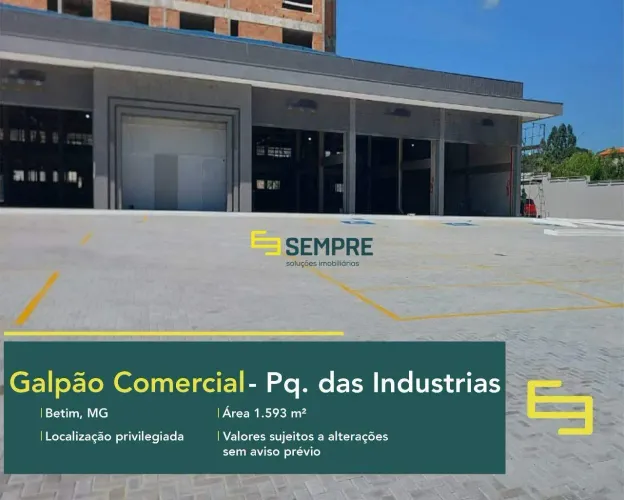 Galpões para locação no Parque das Indústrias Betim - MG