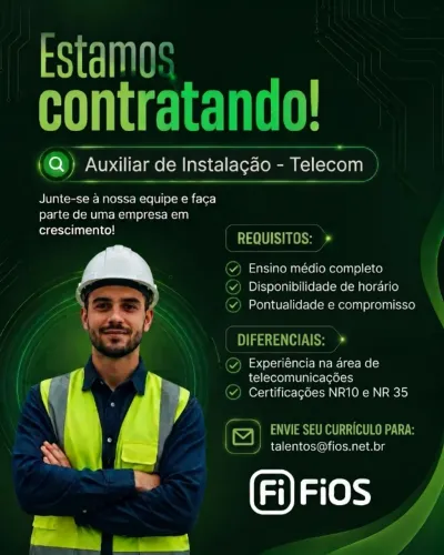 Auxiliar de Instalação - Telecom