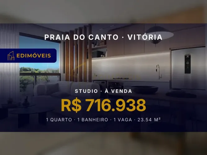 Investimento seguro: Studio 1 quarto na Praia do Canto, venha conhecer!