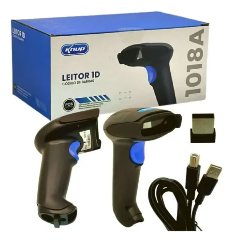 Leitor De Código De Barras 1d Sem Fio Laser Ultra Rápido Cor Preto