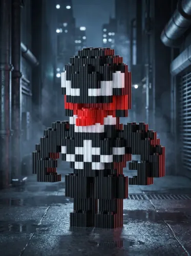 Spider Venom | Blocos de Montar Pixel Art 3D