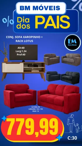 Sofás em promoção de dia dos pais