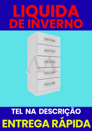 Cômoda 5 Gavetas Entrega Rápida