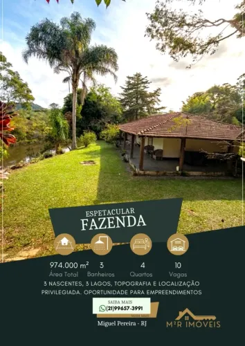 FAZENDA EM MIGUEL PEREIRA OPORTUNIDADE PARA EMPREENDIMENTOS
