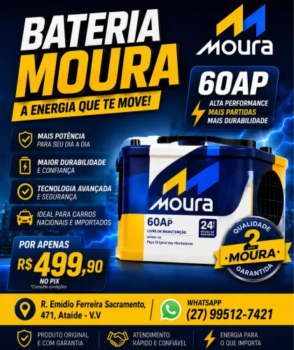  Baterias Moura 60AH  $489,90 promoção na loja 