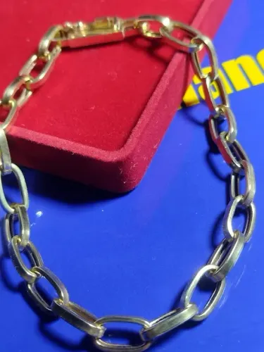 Pulseira Ouro 18 Kilates  Oca Peso 12.20 Gramas 7 mm 21 Cm                                