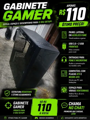 GABINETE GAMER DE ACRÍLICO SEMI-NOVO