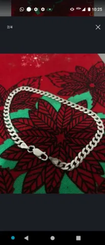Pulseira de prata cordao de prata e relogio