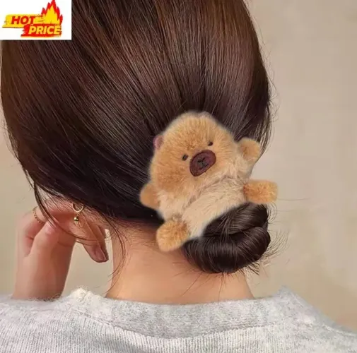 Elásticos de cabelo com estampa de capivara para meninas