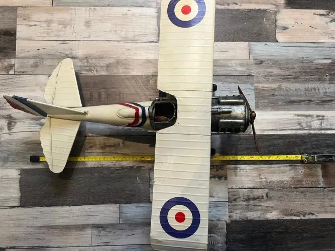 Aviao metal vintage grande