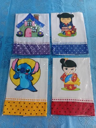 Pano de prato patchwork kit com 4 panos
