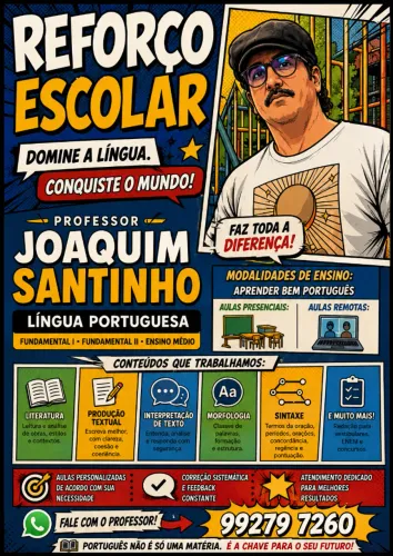 Reforço Escolar em Língua Portuguesa e Acompanhamento.