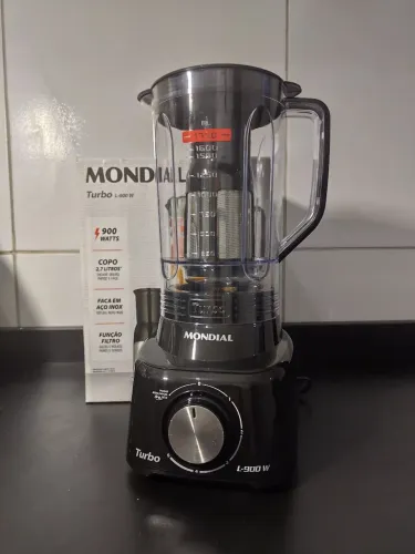 Liquidificador Turbo 900W Mondial Preto 220v - NOVO