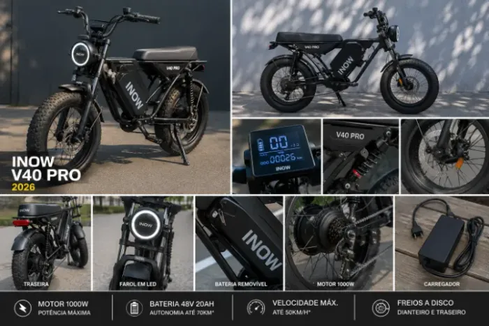 Bicicleta elétrica Inow V40 Pro