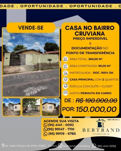 CASA NO BAIRRO CRUVIANA
