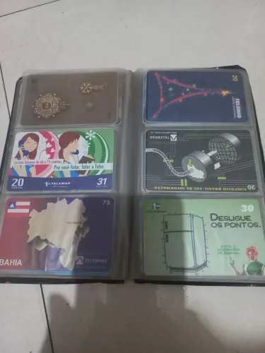 58 cartões de telefone antigo